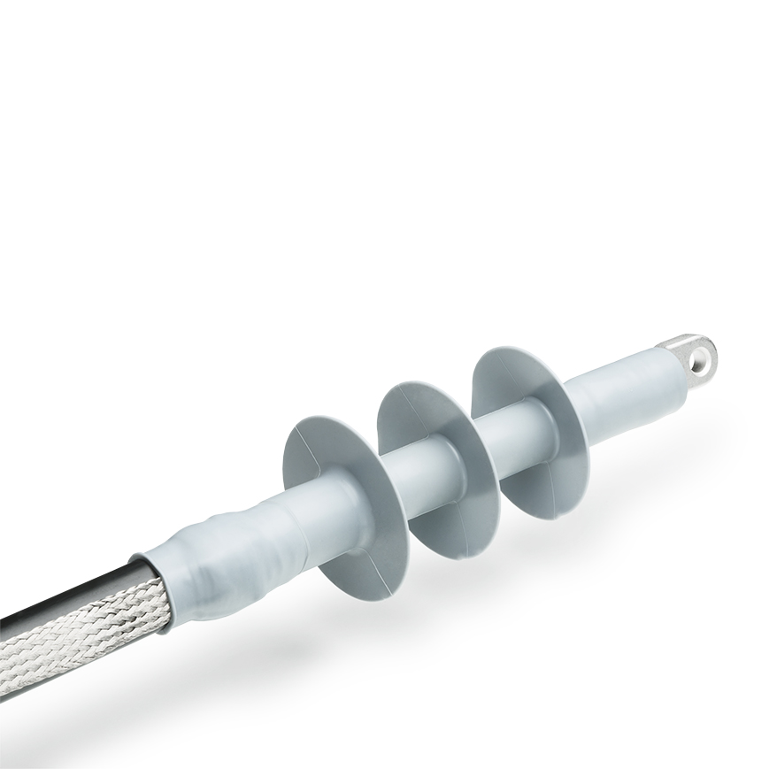 Installed-grey-cold-shrink-termination